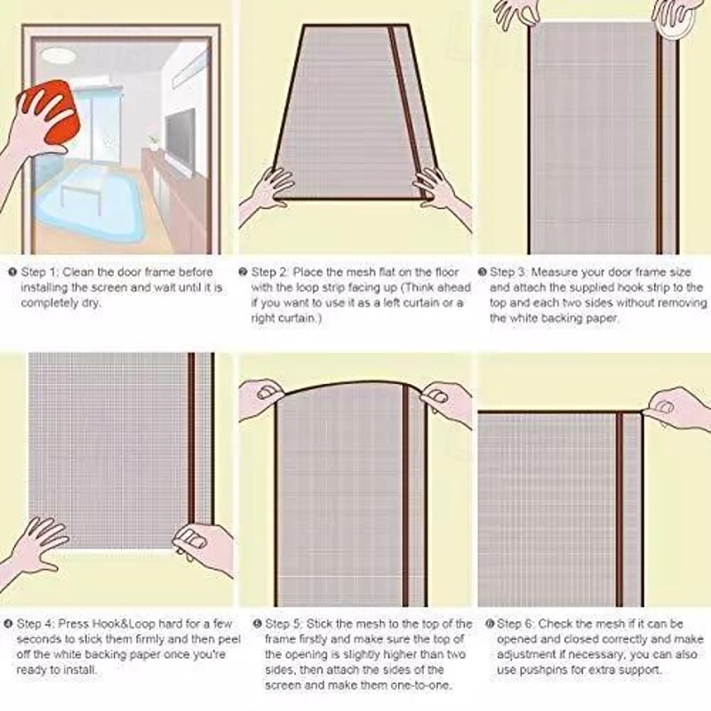 Magnetic Fly Insect Screen Door,Anti-Tearing Reinforced Fiberglass Insect Fly with Self Sealing Magnets,Anti Mosquito Fly Curtain Door Screens4