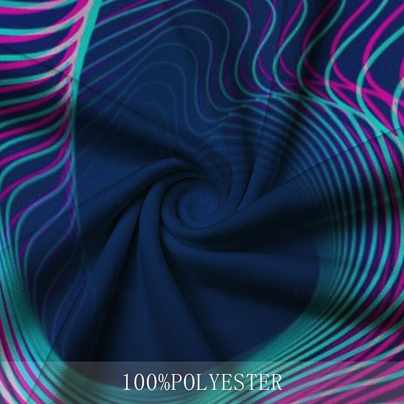 Men's Graphic Neon Zip Polo Shirts Golf Shirt Short Sleeve Polo Shirts Collared Shirts Casual Vacation Wear Rave Wear Party Outfits 3D Print Quarter Zip Polo Summer Spring Black Blue Purple3