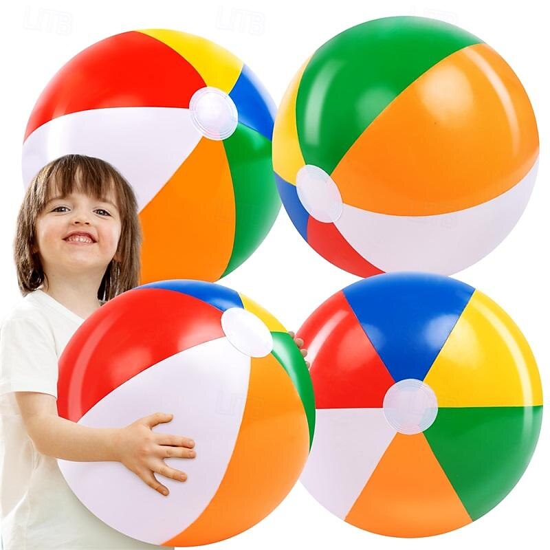 1pc Beach Balls - Large Rainbow Beach Ball Inflatable Pool Toys for Party Supplies Decorations Adults Kids Birthday Luau Summer Beach Water Games Beachball Party Favors
