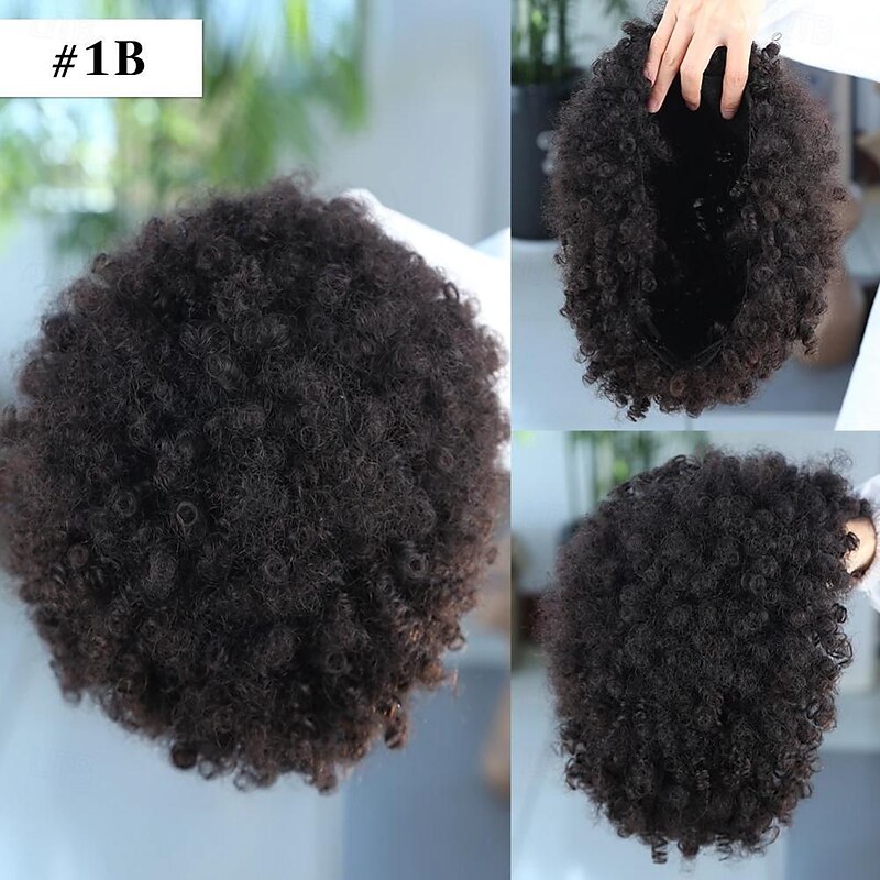 Short Curly Wigs for Black Women Human Hair Afro Kinky Curly Wig Brazilian Virgin Pixie Cut Wig Human Hair With Bangs 150% Density None Lace Front Bob Wigs2