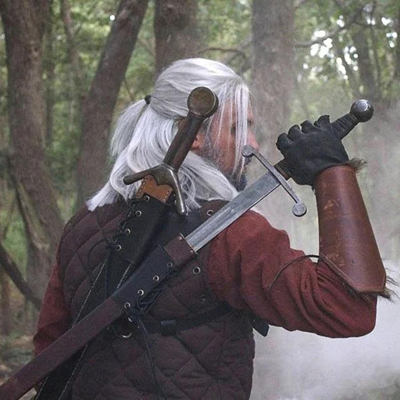 Medieval Renaissance Steampunk Cosplay Costume Scabbard Sword Holder Warrior Viking Celtic Knight Fancy Dress Men's Women's Pirate Fantasy Halloween Masquerade Performance Stage LARP Adults' Sscabbard2