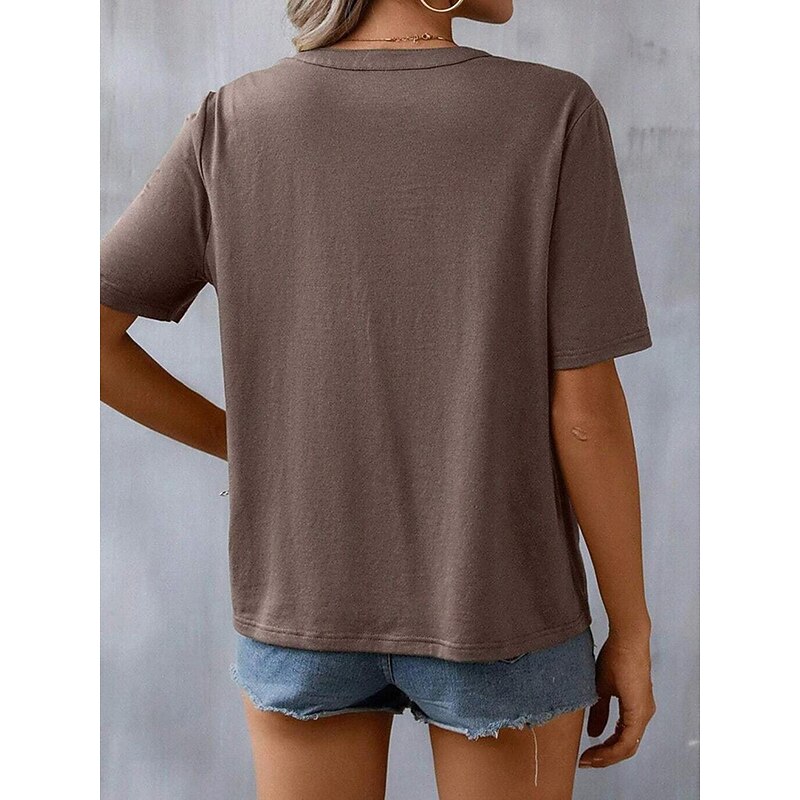 Women's Lace Shirt T Shirt Floral Fashion Modern Half Sleeve V Neck Regular Tops Vacation Daily Lace Patchwork Embroidered Black Army Green Navy Blue Purple Brown Summer4