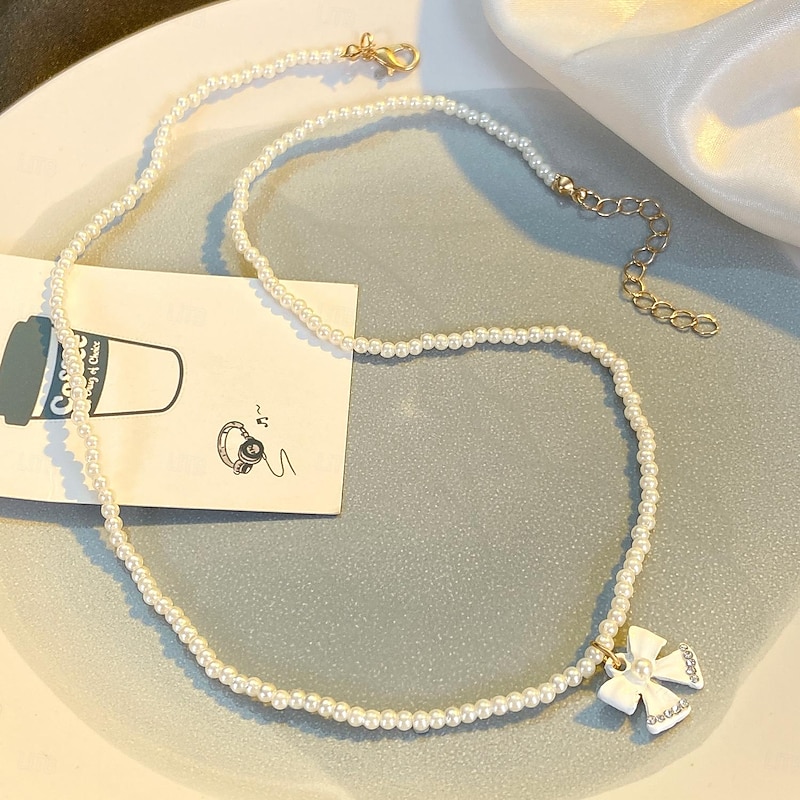 Pearl Necklace For Women's Party Evening Gift Birthday Party Alloy Fancy Precious4