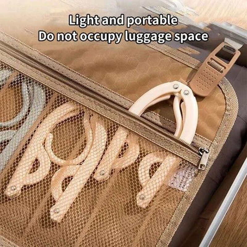 Folding Travel Clothes Hanger - Portable and Multi-Functional for Trips, Business Travel, with Clips for Versatile Use2