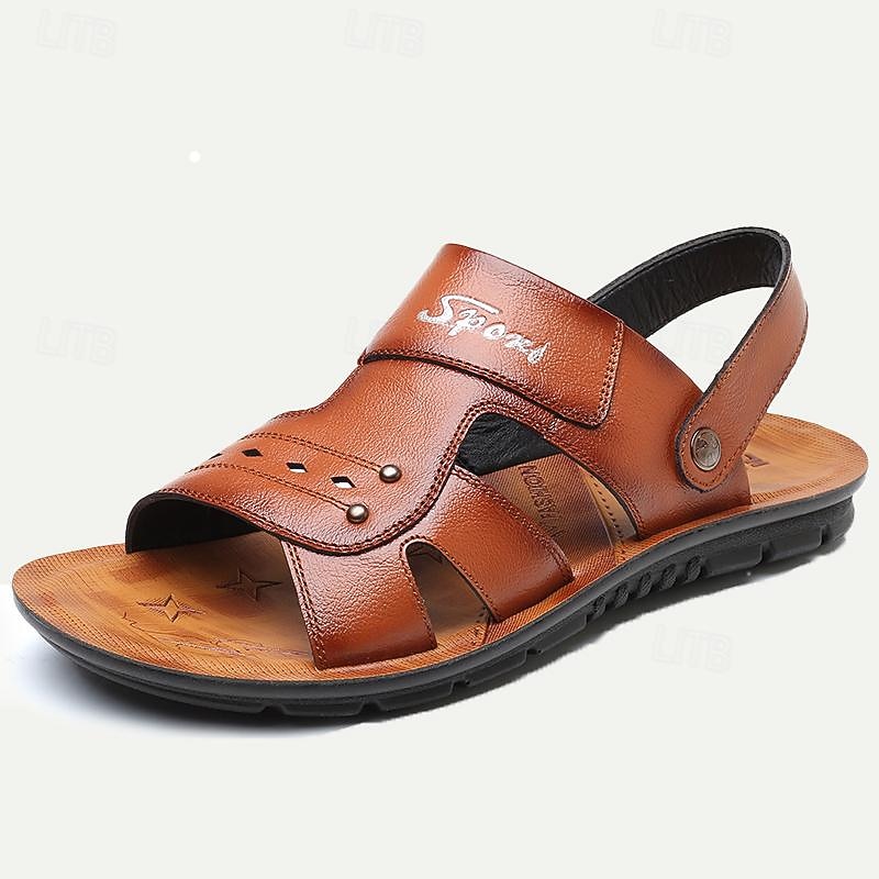 Men's Brown Leather Sport Sandals with Adjustable Strap – Comfortable and Durable for Outdoor Activities and Casual Wear2