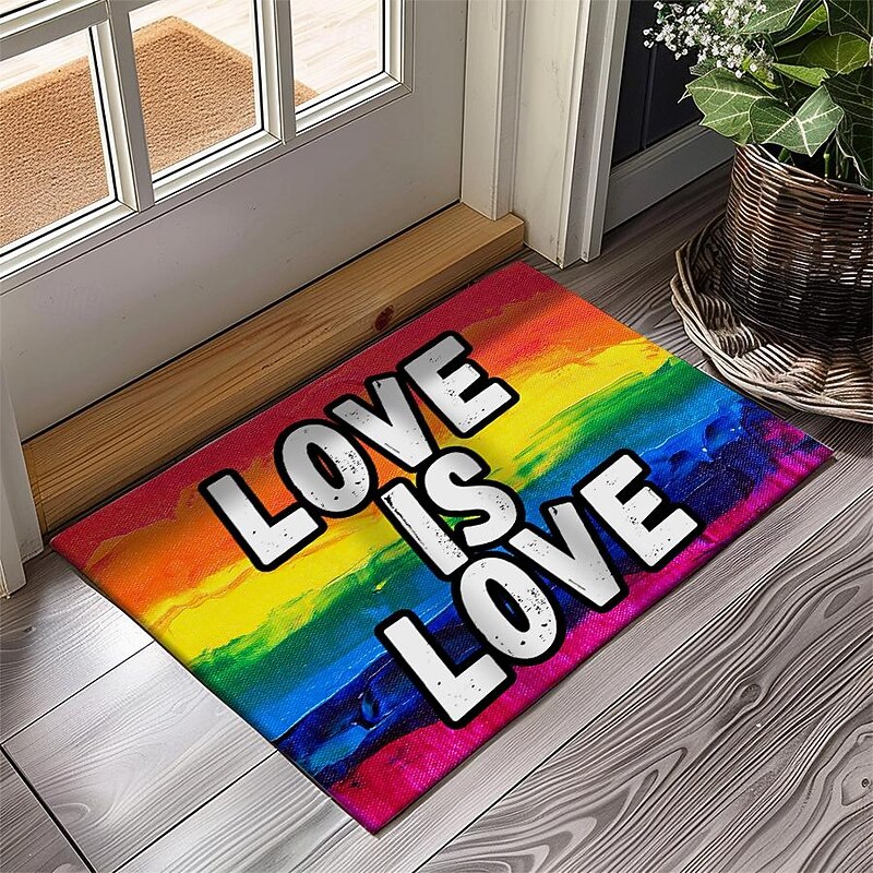 June Pride Month Gay Pride Month LGBTQ LGBT Rainbow Doormat Non-Slip Oil Proof Rug Indoor Outdoor Mat Bedroom Decor Bathroom Mat Entrance Rug3