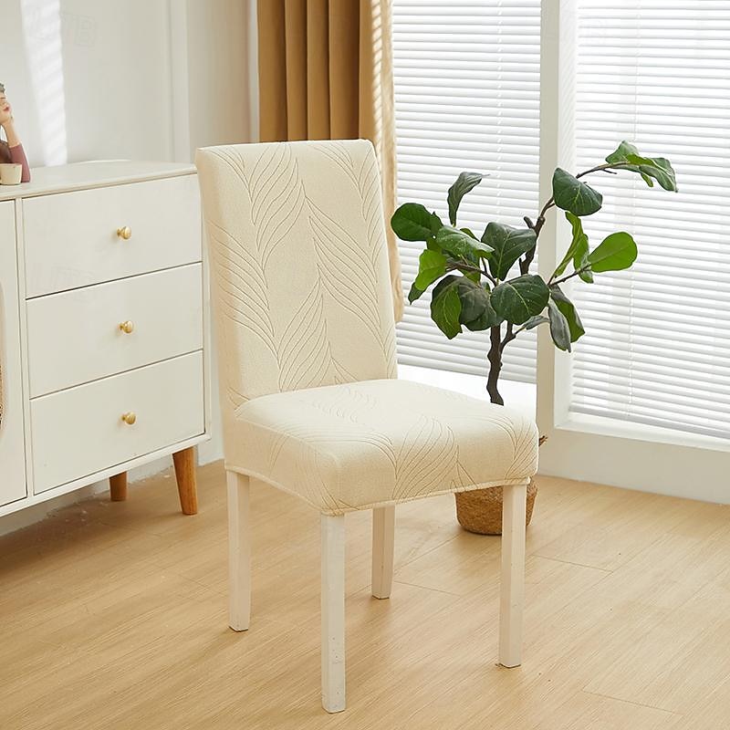 Elastic Dining Chair Cover High Back Dining Chair Cover Wedding Banquet Hotel Solid Jacquard Chair Cover Stretch Chair Cover4