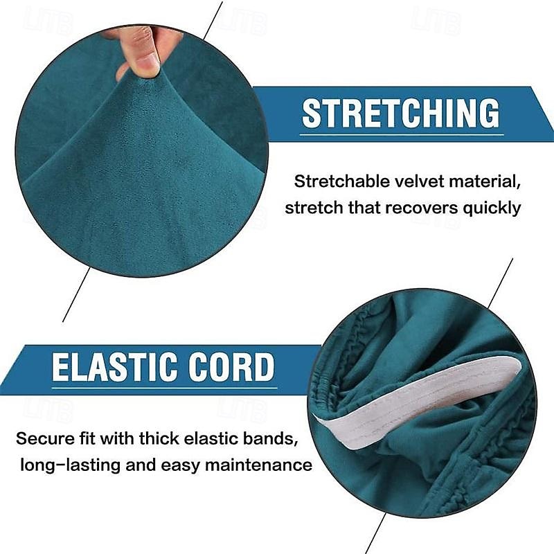 2 Pcs Velvet Dining Chair Slipcovers Stretch Dining Chair Slipcovers Set Of 2 Parson Chair Covers Chair Protectors Dining Slipcovers Washable Strong Thick4