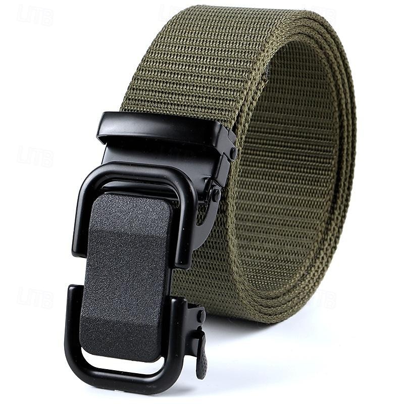 Men's Nylon Belt Outdoor Belt Waist Belt Black Navy Blue Nylon Adjustable Heavy-Duty Plain Outdoor Daily4