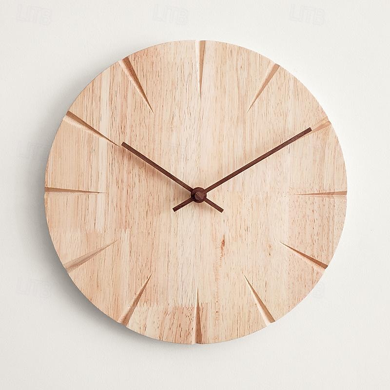 Modern Digital Round Wood Wall Clock Design Silent Fashion Wall Clock Living Room Wall Decoration Home Decoration Gift Wall Clock 30 CM4