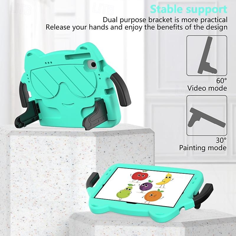 Tablet Case Cover For Lenovo M8 4th Gen TB300FU M10 Plus 3rd Gen 10.6" TB-125/128 M8 FHD / HD TB-8505/8506/8705 Handle Pencil Holder Shoulder Strap Cartoon EVA3