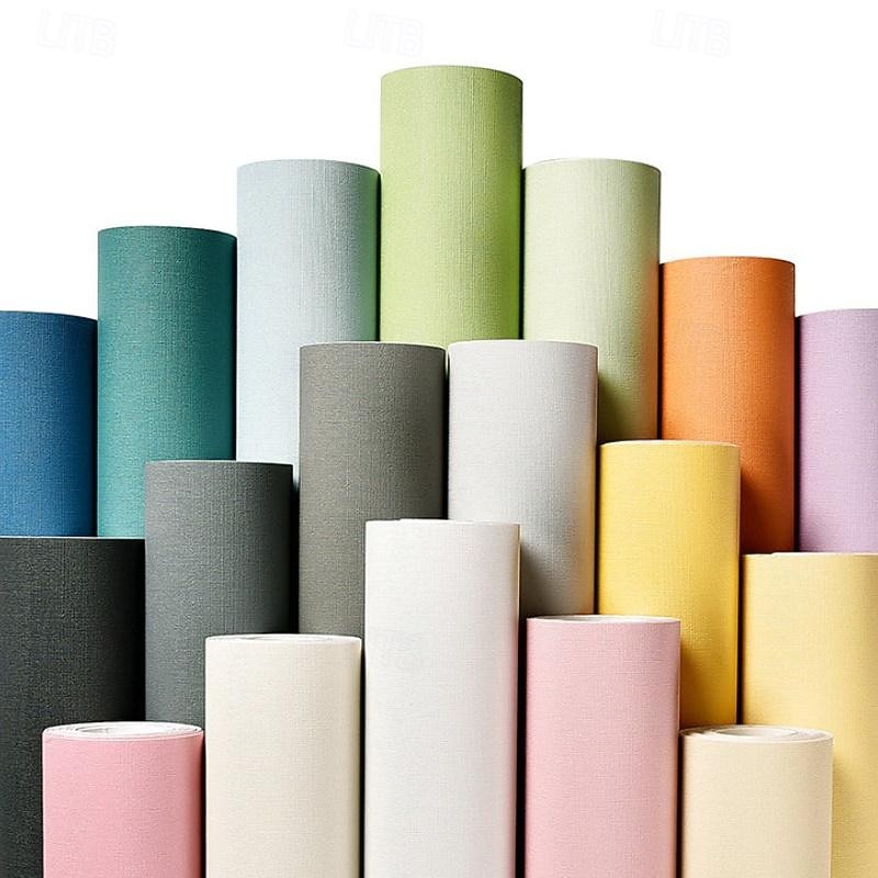 300 * 60cm Self Adhesive Wallpaper Bedroom Waterproof And Moisture-Proof Solid Color Refurbished Sticker White Background Wall Decoration Wallpaper
