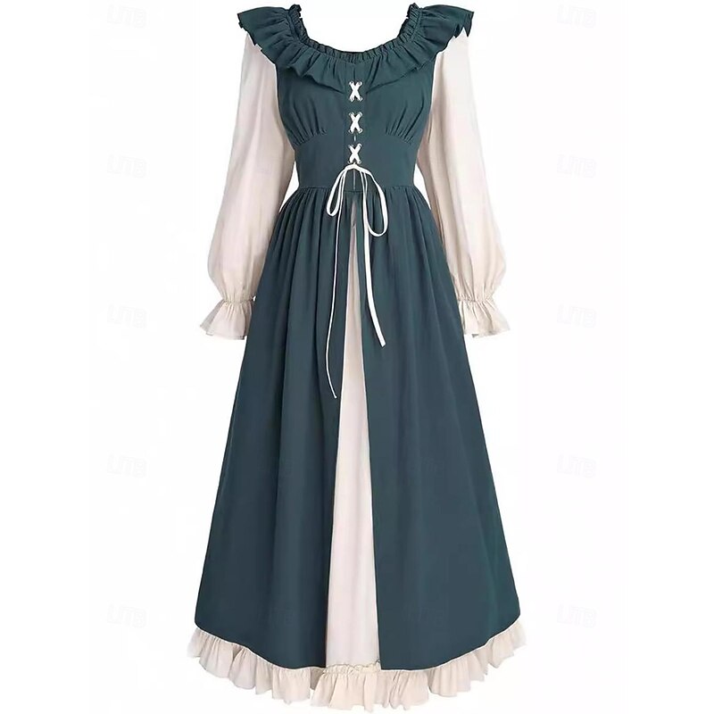 Medieval Renaissance Cocktail Dress Masquerade Prom Dress Outlander Fancy Dress Women's Celtic Pirate Fantasy Halloween Carnival Masquerade Party / Evening Festival Adults' Dress