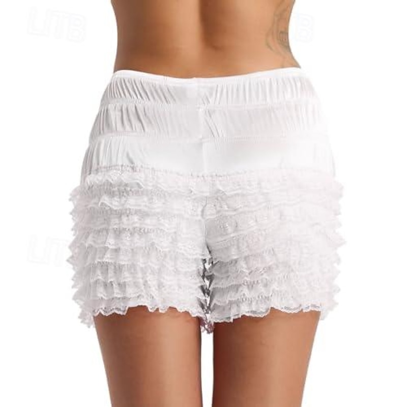 Lolita Ruffle Shorts Bloomers Cute Lace Trim Pumpkin Pants Layered Bottoms Pettipants Retro Vintage Rococo Baroque Shorts for Women Girl3