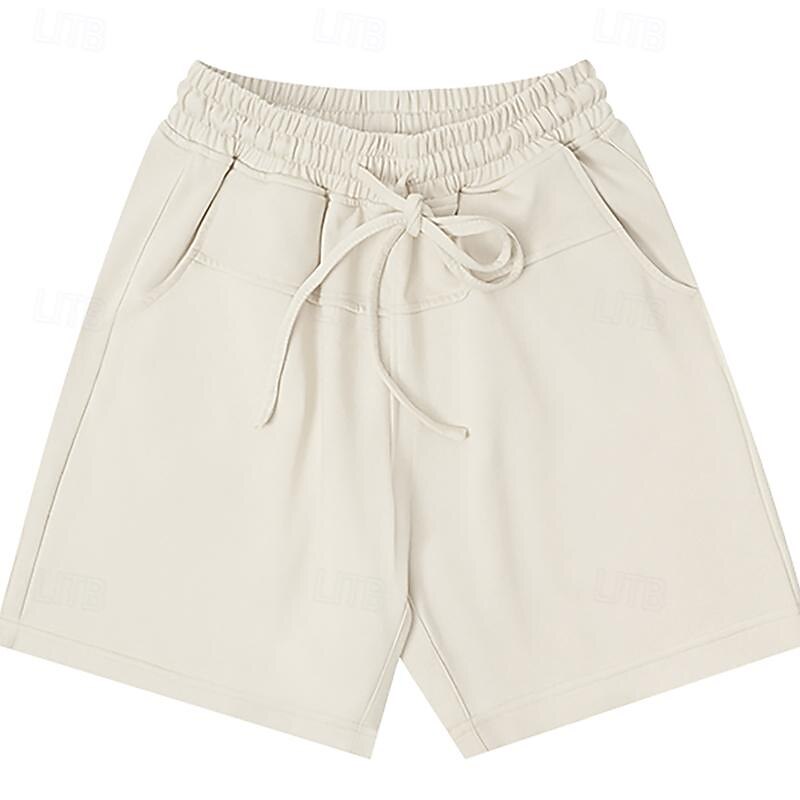 Men's Sweat Shorts Shorts Bermuda shorts Drawstring Elastic Waist Plain Comfort Sports Knee Length Outdoor Daily Fashion Streetwear Black Khaki Micro-elastic4