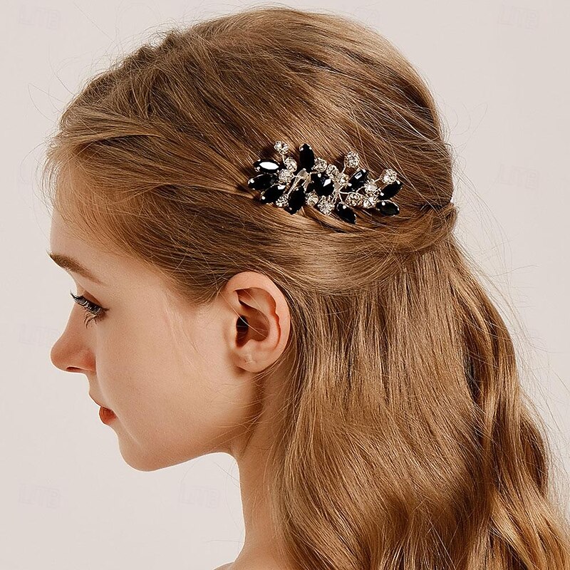 Hair Combs Headdress Headpiece Rhinestone Alloy Wedding Cocktail Vintage Luxury With Rhinestone Splicing Headpiece Headwear