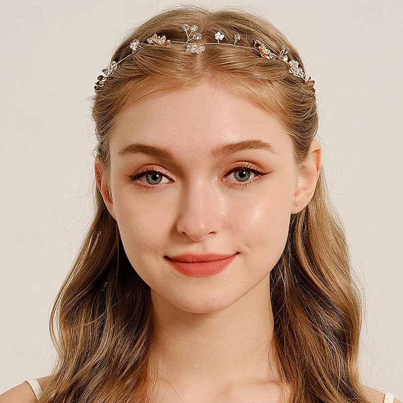 Crown Tiaras Headbands Headdress Rhinestone Alloy Wedding Cocktail Luxury Retro With Rhinestone Flower Headpiece Headwear