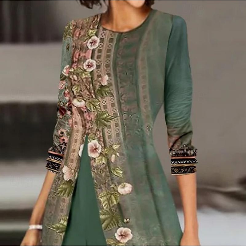 Women's Embroidered Salwar Kameez Palazzo Set Green Cream Traditional Ethnic Wear Floral Embroidery Festive Wedding Party All Season Comfort Fit2
