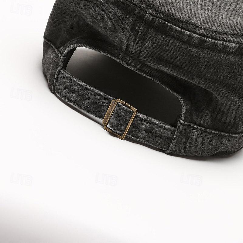 Men's Flat Cap Baseball Cap Military Cap Cadet Hat Black Brown Polyester / Cotton Blend Vintage Fashion Casual Street Daily Plain Adjustable Sunscreen Breathable 9