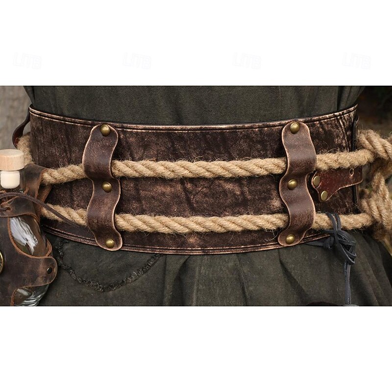 Medieval Renaissance Steampunk Cosplay Costume Waist Belt Warrior Viking Celtic Knight Fancy Dress Men's Women's Halloween Masquerade Performance Stage LARP Adults' Belt Waist Belt All Seasons3