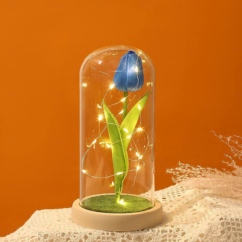 Tulip Flower Gifts for Women,Mothers Day Flowers Gifts for Mom Wife from Daughter Son Husband,Birthday Gifts for Women Best Friend Her Girlfriend,Glass Tulip Grandma Mom Gifts for Mothers Day4