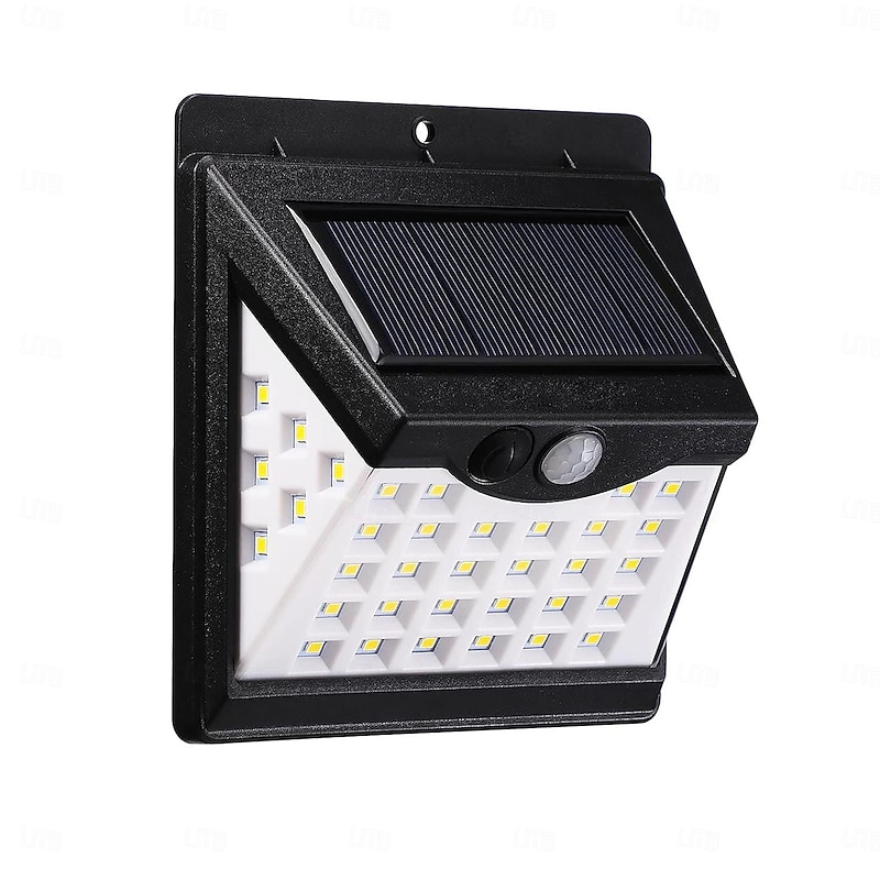 1pc Solar Motion Sensor Light 40LED Tri-side Outdoor Solar Light Waterproof for Lane Courtyard Garage Porch Wireless Safety Lighting 6500K Pure White Black4
