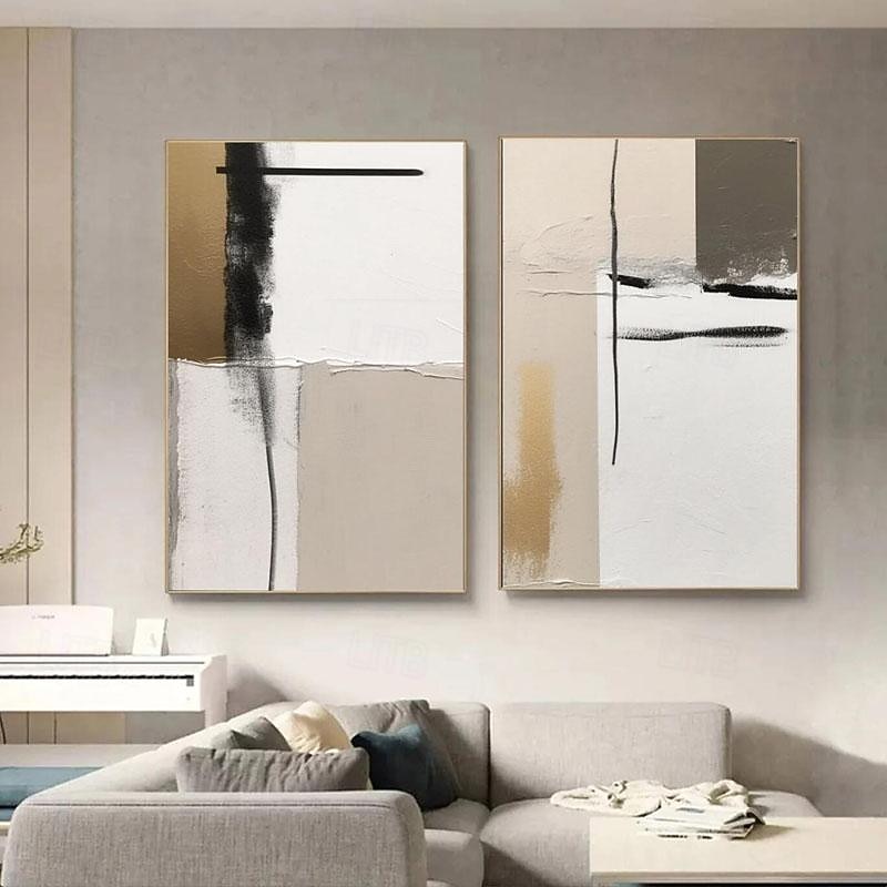 Handpainted White Nordic Painting Large Canvas Paintings Beige Texture Wall Art white Abstract Art Living Room Decor No Frame2