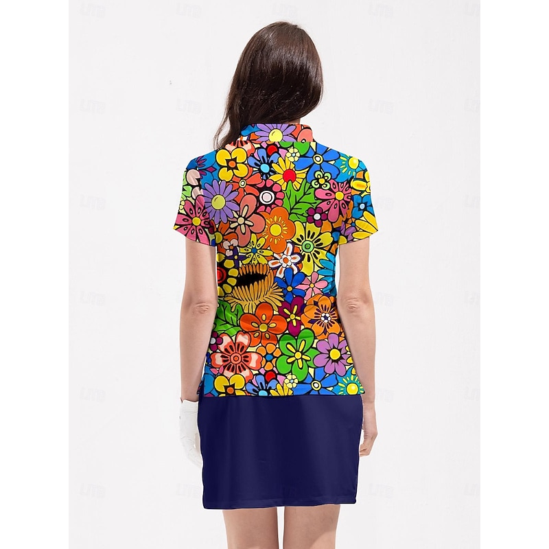 Women's Golf Polo Shirt Orange Short Sleeve Top Ladies Golf Attire Clothes Outfits Wear Apparel2