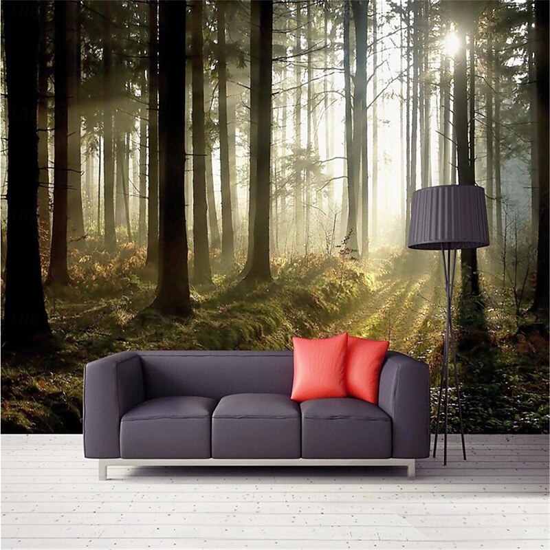 Cool Wallpapers Forest Wallpaper Wall Mural Wall Sticker Covering Print Peel and Stick Removable Self Adhesive Secret Forest PVC / Vinyl Home Decor