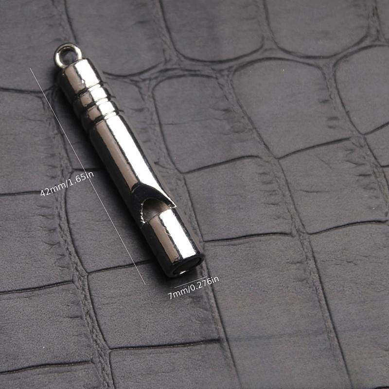 Vintage Titanium-Coated Stainless Steel Whistle Handcrafted Zinc Alloy Referee Survival Whistle Keychain Pendant - Essential Outdoor Gear2