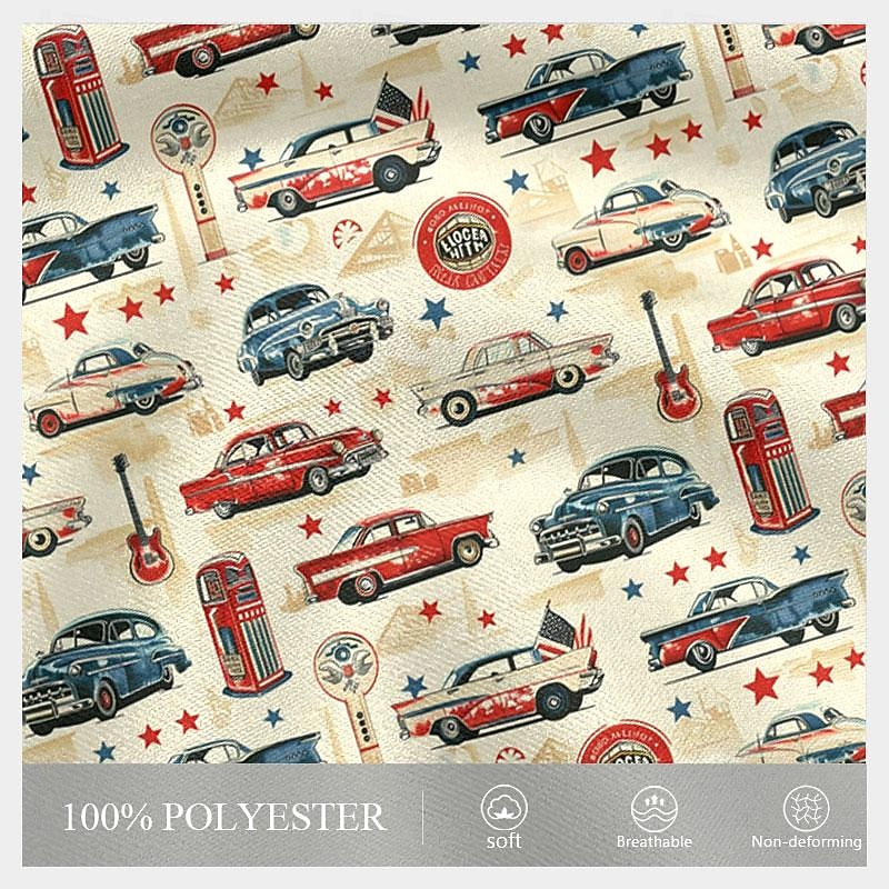 Carefree Interlude X Joshua Jo Men's Vintage Car 3D Printed Vacation Short Sleeve Button Henley Shirt Tee3