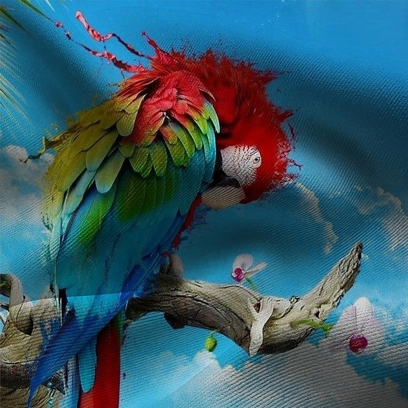 Men's Tree Parrot Flower / Floral Swim Trunks Swim Shorts Board Shorts Mid Waist Fashion Streetwear Designer Casual Daily Holiday Pocket Drawstring Elastic Waist Designer Clothing Apparel3