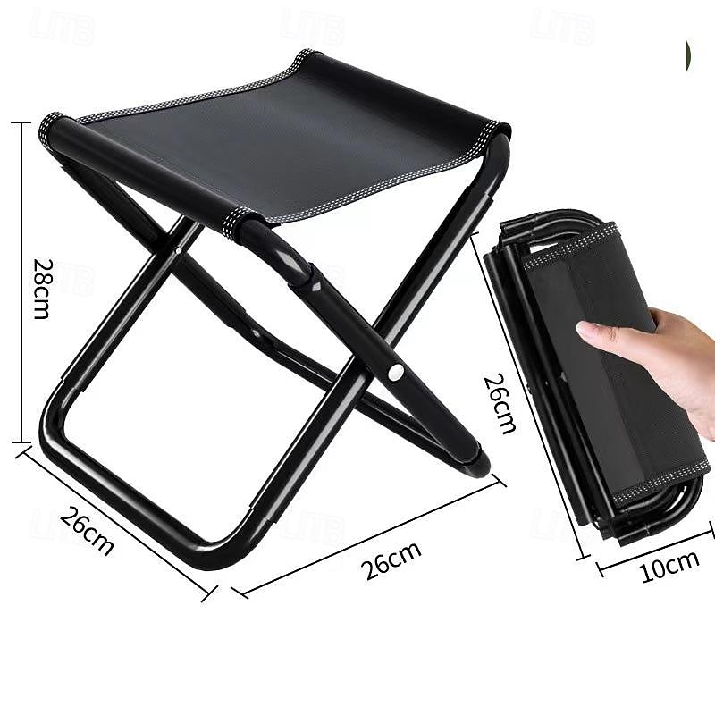 Outdoor Portable Folding Stool Collapsible Stool - Tactical Stool for Fishing, Travel, Camping, Hiking; Sturdy, Lightweight, and Compact for Queuing or Camping - Main Image
