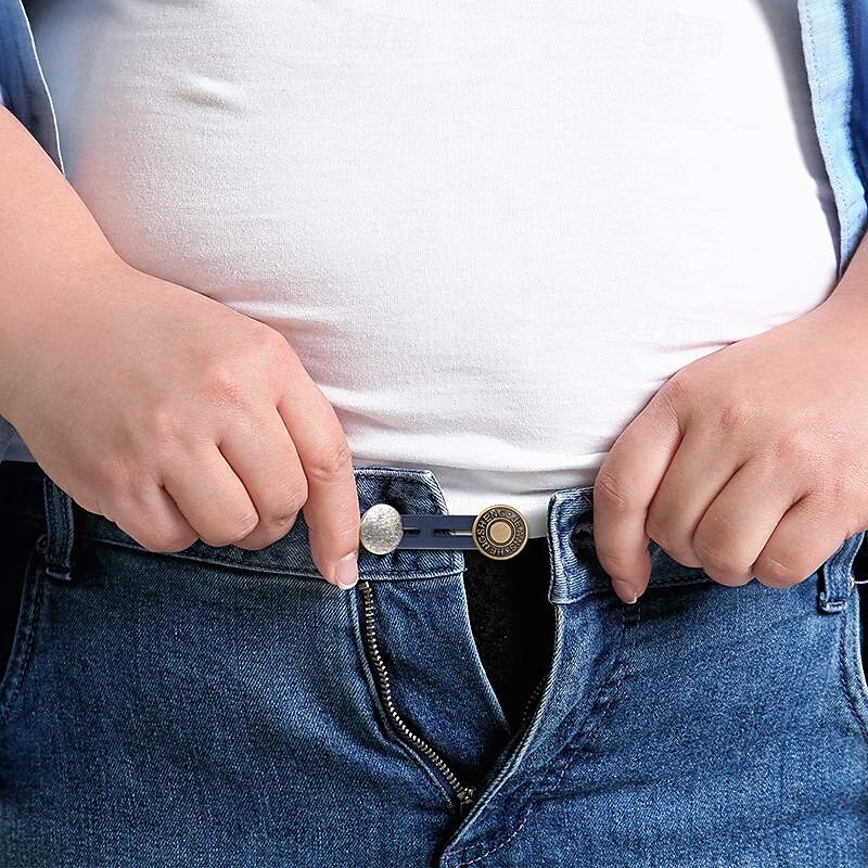 6 PCS Pants Extender Button Luxiv Waistband Extender Buttons for Men and Women Jeans Waist Extender Metal Buttons No Sew Button for Extender Jeans Pants Collar3