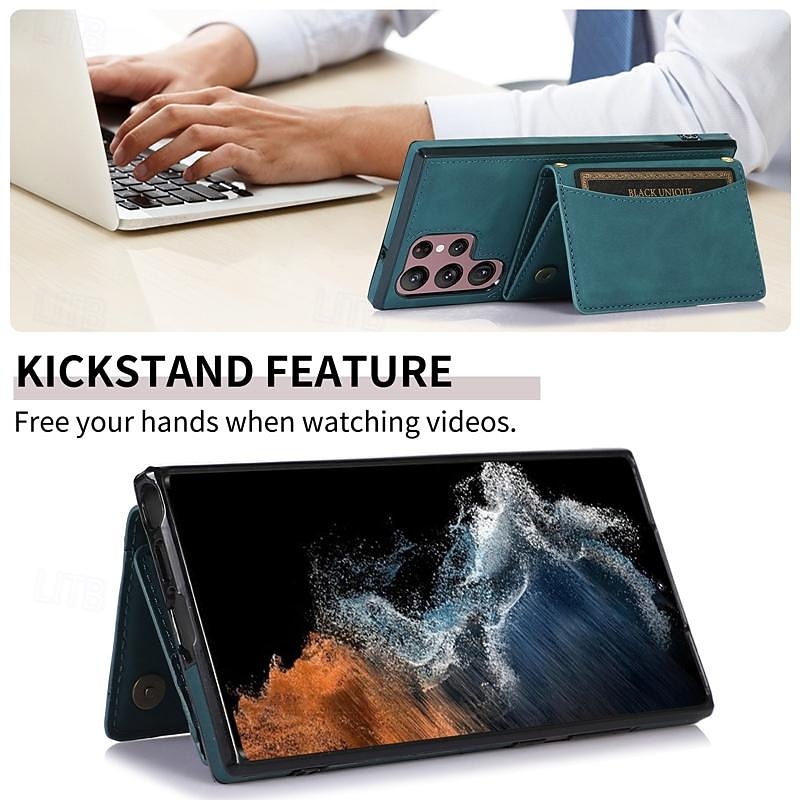 Phone Case For Samsung Galaxy S25 S24 S23 S23 FE S22 S21 Ultra Plus A55 5G A35 5G A25 A15 Wallet Case with Stand Holder Magnetic Card Slot Retro TPU PU Leather2