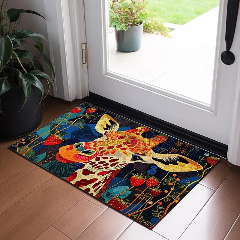 Colorful Giraffe Doormat Non-Slip Oil Proof Rug Indoor Outdoor Mat Bedroom Decor Bathroom Mat Entrance Rug Door Mat3