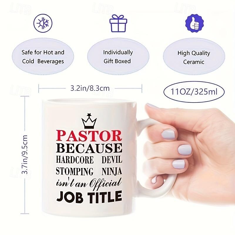 1pc Inspirational Pastor Coffee Mug - 11oz Porcelain Cup for Summer and Winter Drinks - Perfect Birthday Holiday Thanksgiving and Christmas Gift3