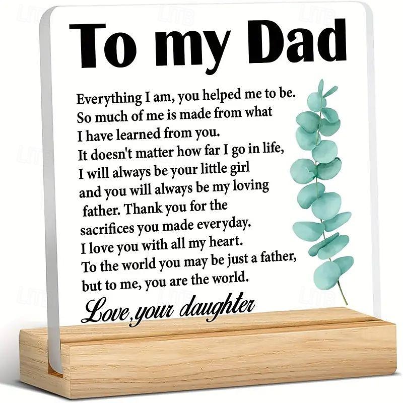 Father's Day Gift Daughter Son Best Gifts For Dad Gifts For Dad Birthday Father's Day Gifts For Dad Meaningful Acrylic Desk Sign Decor For Dad2