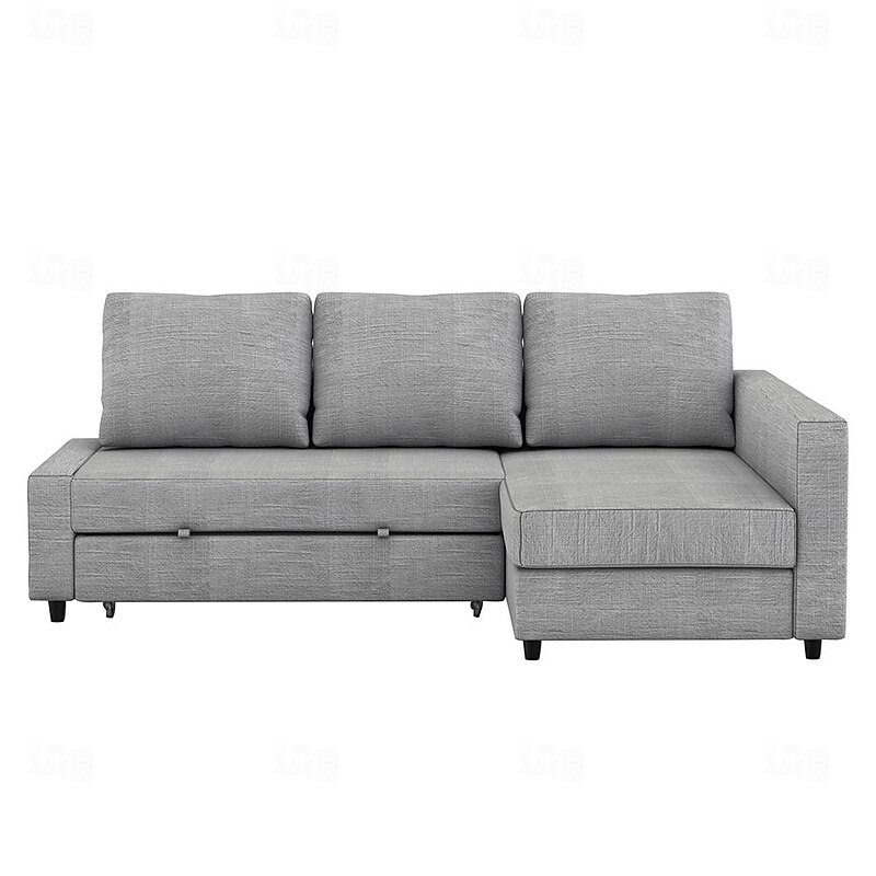 Linen Sofa Cover with Storage Solid Color Quilted Cotton and Linen Slipcovers FRIHETcover LITB PRIME cover 9