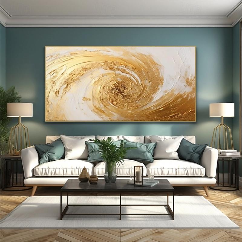 Original Gold Abstract Painting on Canvas 3D Textured Wall Art Boho Modern Canvas Art Living Room Decor Trendy Home Decor Hotel Art Piece