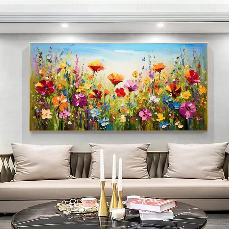 Mintura Handmade Abstract Texture Flower Oil Paintings On Canvas Wall Art Decoration Modern Picture For Home Decor Rolled Frameless Unstretched Painting3