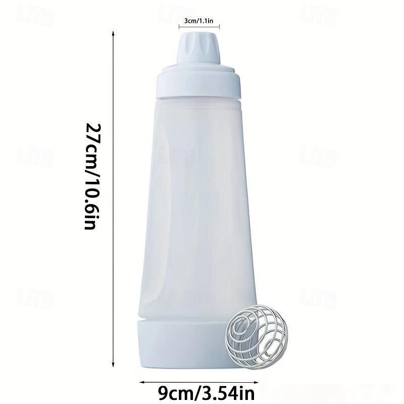 Pancake Batter Dispenser and Mixer with BlenderBall Wire Whisk Batter Bottle Squeeze Kitchen Pancake Shaker Batter Dispenser Bottle Baking Tool for Cupcakes, Muffins, Crepes, and More3
