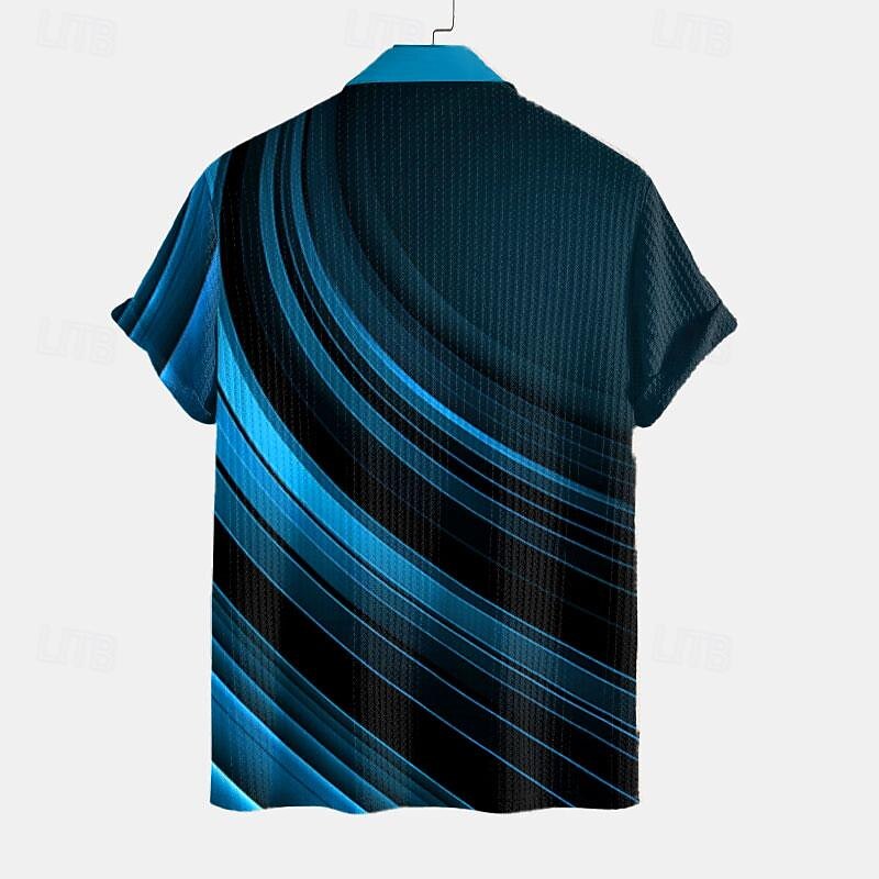 Men's Geometric Golf Shirt Short Sleeve Polo Shirts Collared Shirts Business Casual Vacation Wear Formal Wear Festival Wear Buttons 3D Print Summer Spring Yellow Blue Green3