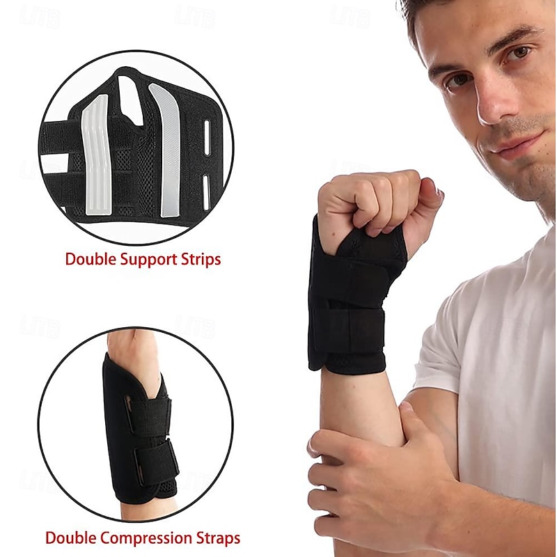 Wrist Brace Carpal Tunnel Right Left Hand for Men Women Pain Relief, Night Wrist Sleep Supports Splints Arm Stabilizer with Compression Sleeve Adjustable Straps,for Tendonitis Arthritis4