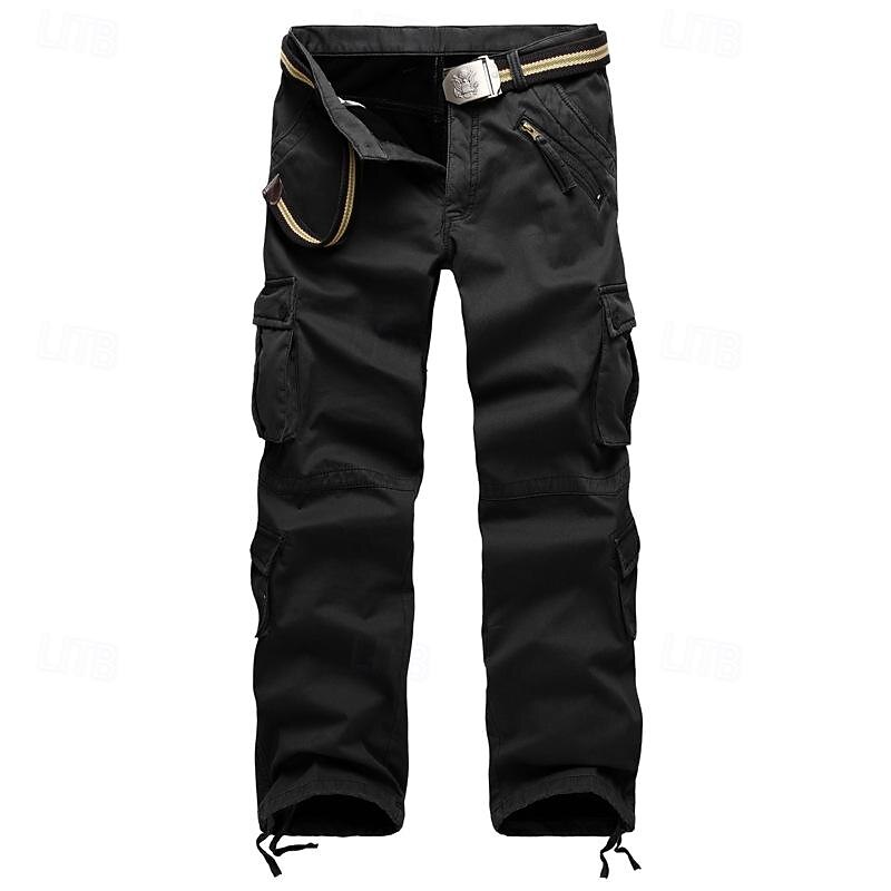 Men's Cargo Pants Cargo Trousers Combat Trousers Pocket Plain Comfort Breathable Outdoor Daily Going out Fashion Casual Black Army Green4