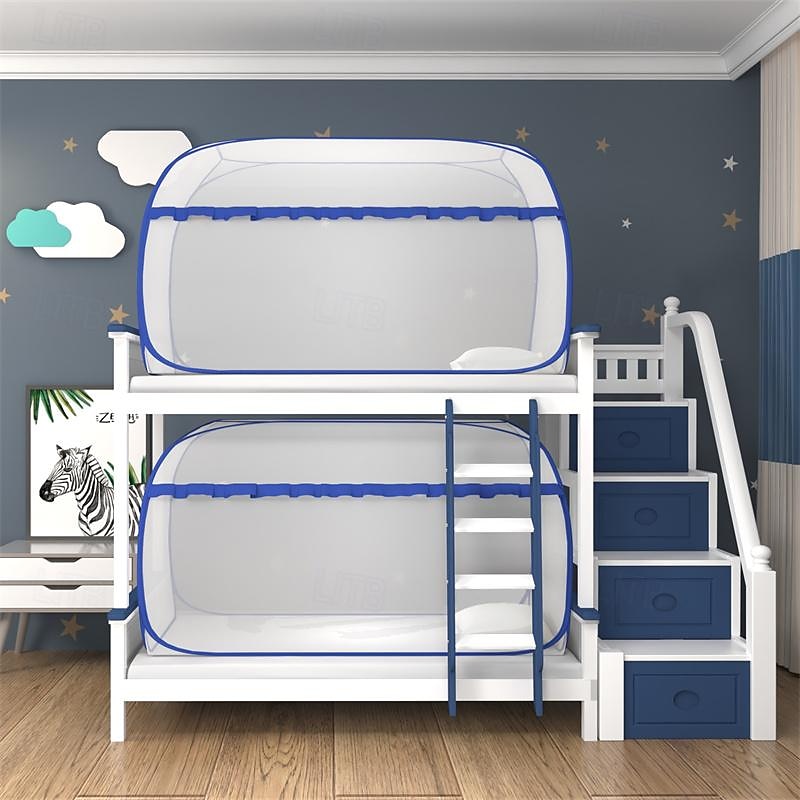 Mosquito Nets for Bunk Bed Getting On and Off the Bed Increase Space All Inclusive Mosquito Net for Bed Single Door Opening Student Mosquito Nets
