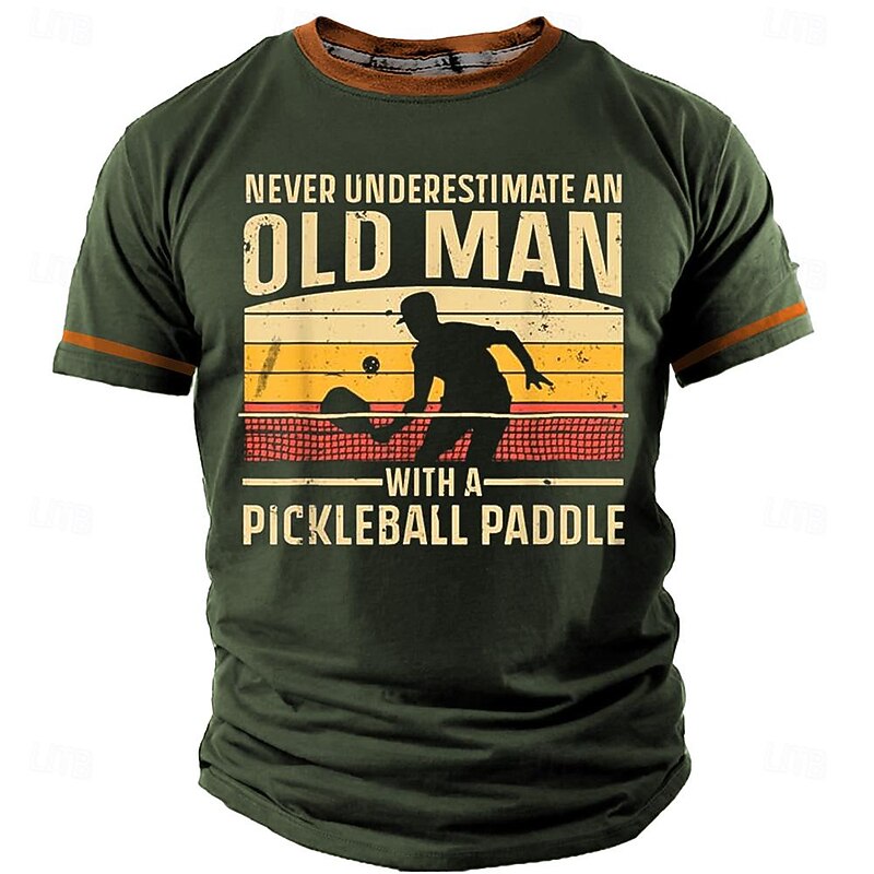 Men's Graphic Old Man T Shirt Short Sleeve T shirt 3D Print Crew Neck Shirt Retro Vintage Casual Street Style Sports Outdoor Holiday Going out Black Blue Green Spring & Summer Clothing Apparel S M L4