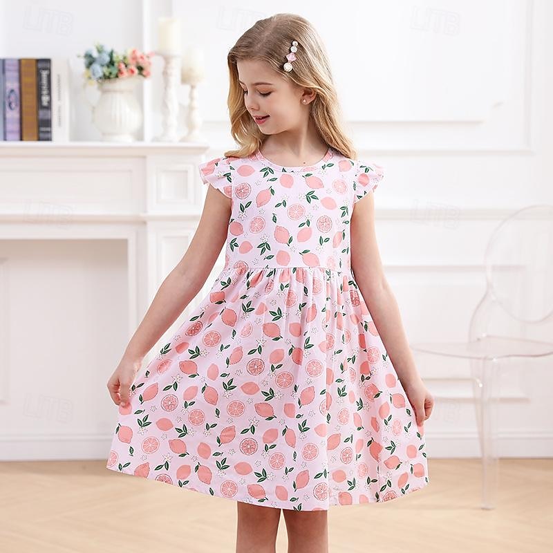 Kids Girls' Dress Graphic Sleeveless Party Outdoor Casual Fashion Princess skirt Polyester Summer Spring 4-13 Years2