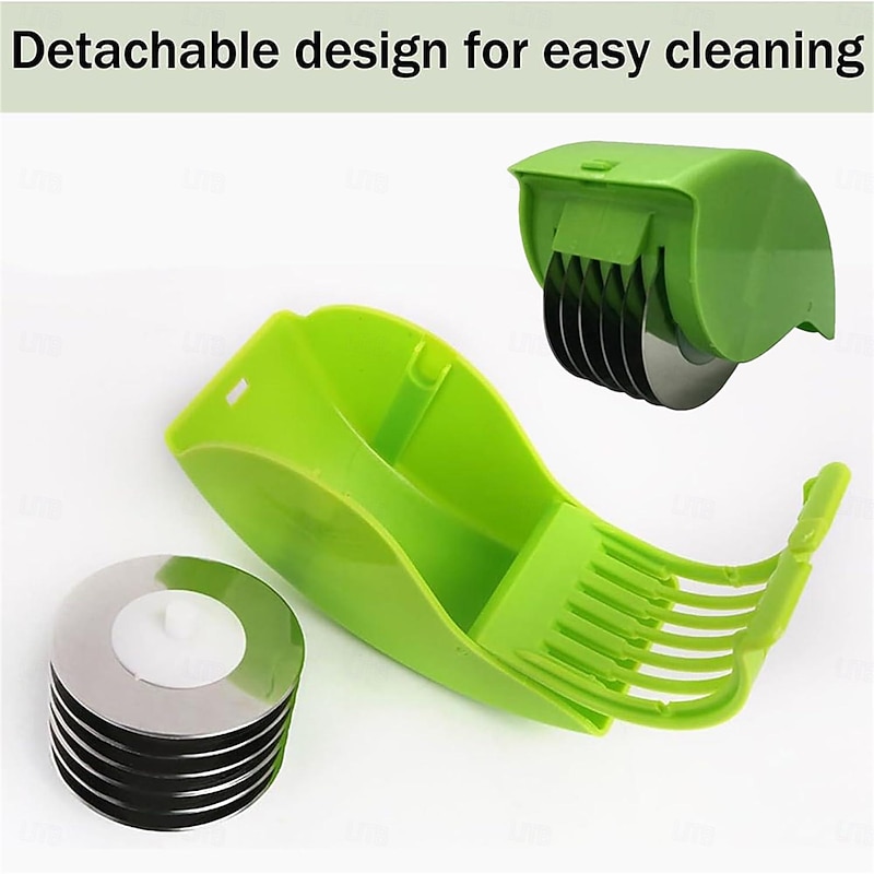 1/2PC Parsley Chopper Roller Manual Hand Scallion Chive Mint Cutter Parsley Chopper for Tabouleh with 6 Stainless Steel Blade2