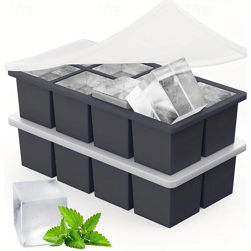 1 Pack Large Ice Cube Tray for Whiskey Big Square Ice Cube Maker for Cocktail - Silicone Old Fashioned Ice Cube Trays 2inch Huge Cubed Ice Trays for Whisky